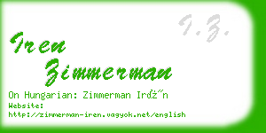 iren zimmerman business card